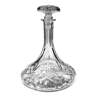 Late 20th Century Nautical Ship's Cut Lead Crystal Decanter For Sale