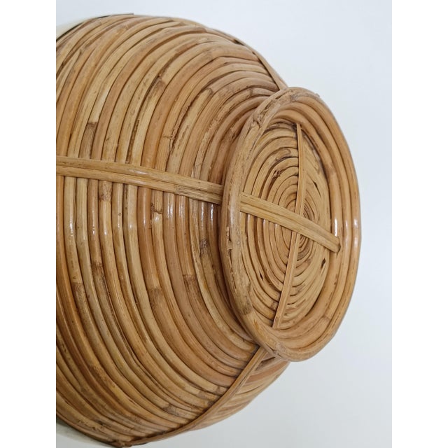 Rattan and Brass Fruit Baskets, 1970s For Sale - Image 4 of 5