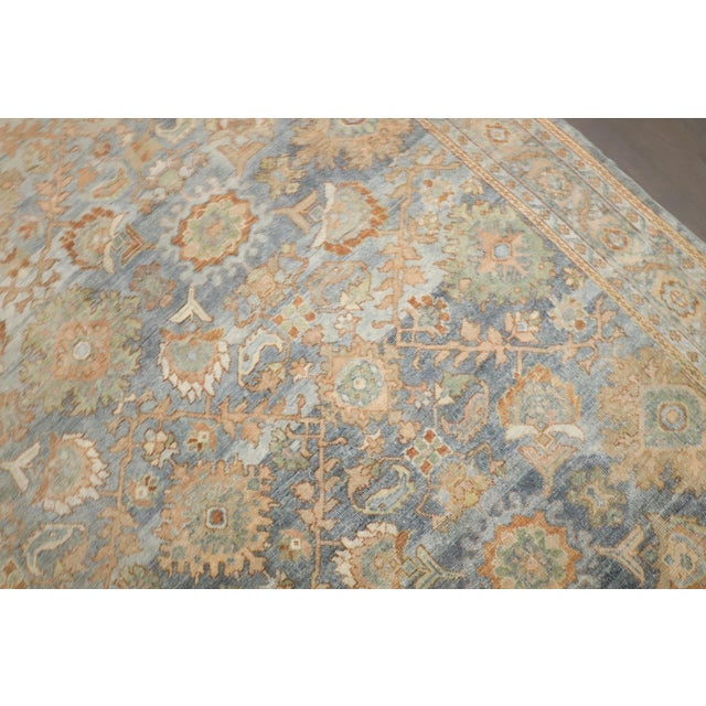 Antique Zabihi Collection Persian Mahal Light Blue Field Rug - 7' x 10' For Sale - Image 11 of 12