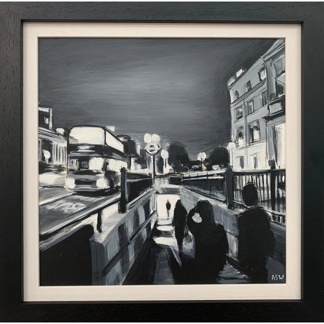 Black & White Hyde Park Corner London Underground by Contemporary British Artist For Sale - Image 13 of 13
