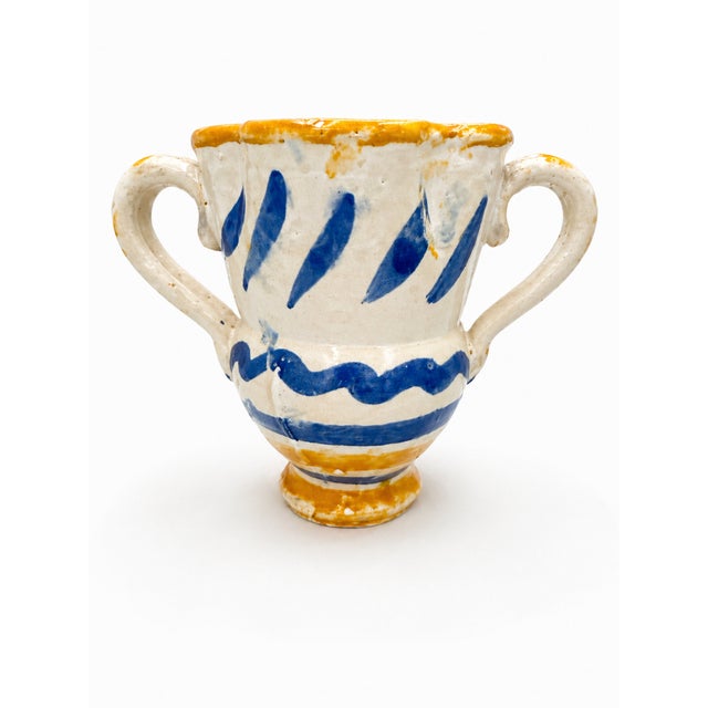 Antique Southern Italian Glazed Majolica Bi-Handled Jug, 1890s For Sale - Image 5 of 7