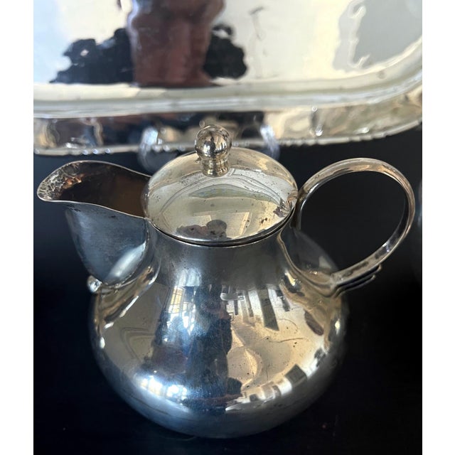 Mexican Modernistic Sterling Silver Tea Coffee Set by Hector Aguilar For Sale - Image 15 of 18