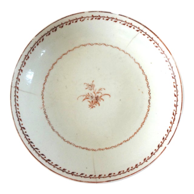 Antique 18th-Century Chinese Export Porcelain Grisaille Dish For Sale