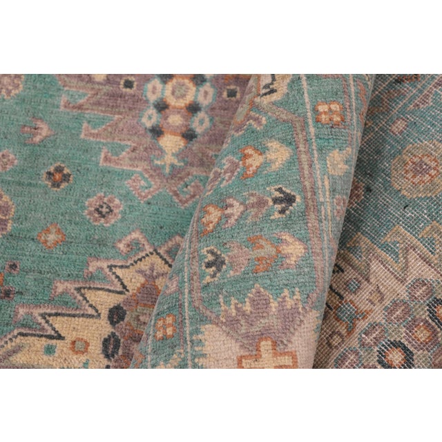 Textile Tribal Kazak Bohemian Kyson Light Green/Light Green Wool Rug - 7'9''x10'1'' For Sale - Image 7 of 10