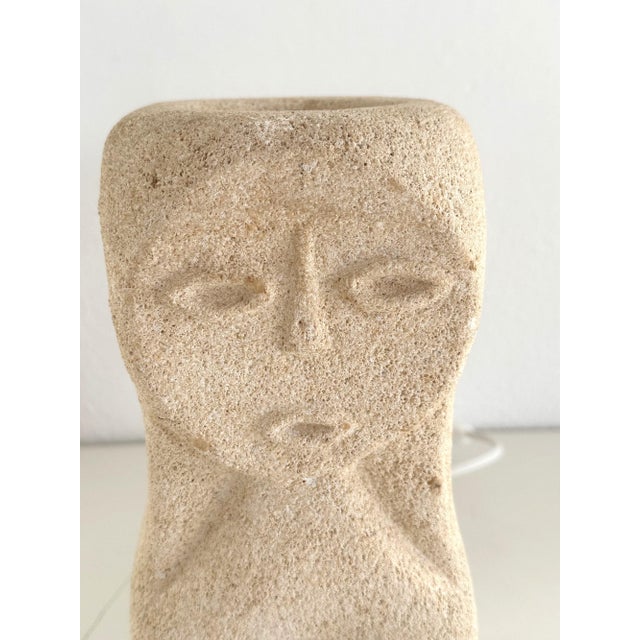 Albert Tormos hand-carved organic Table Lamp in Limestone, 1960 Hand-carved limestone lamp Made by French sculptor Albert...