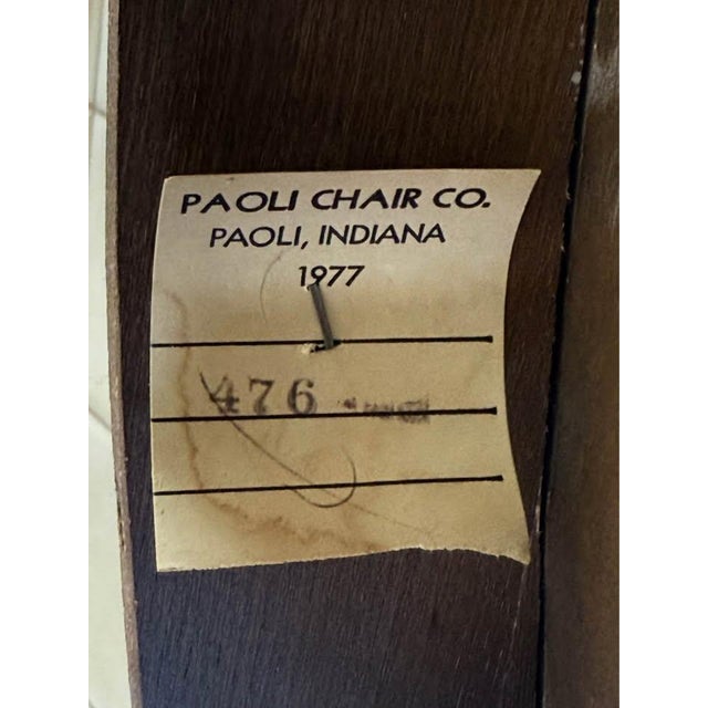 1970s Rare Paoli Mid-Century Modern Chairs · Set of Three · Walnut & Leather · Authentic 1970s MCM Seating For Sale - Image 5 of 5