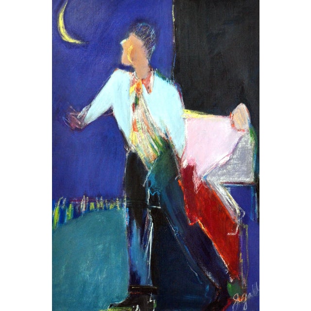 Man With Moon - Figurative Abstract by J Gold For Sale - Image 4 of 7