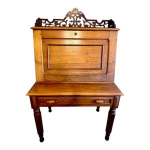 1800’s American Fall Front Plantation Writing Desk Secretary