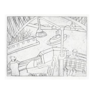 1950s Harbor Industrial Etching For Sale