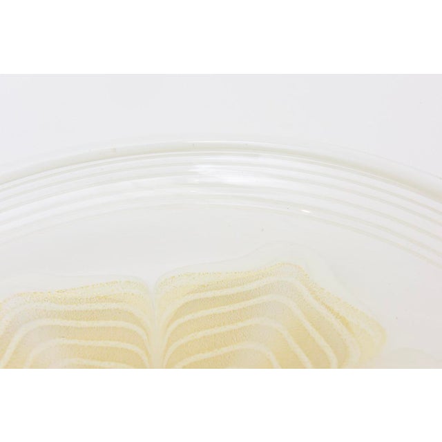 Barovier e Toso Vintage Murano Glass Bowl With Flower Design and Gold Aventurine, 1980's, Italy For Sale - Image 4 of 10