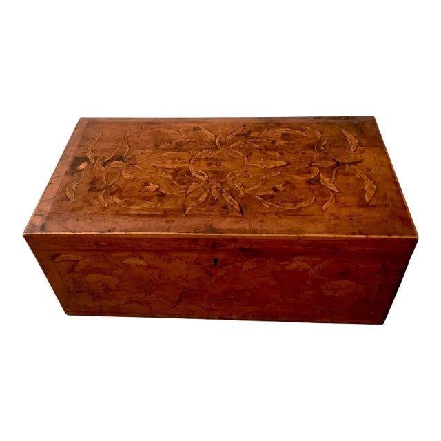 Antique Handmade Wooden Trunk For Sale