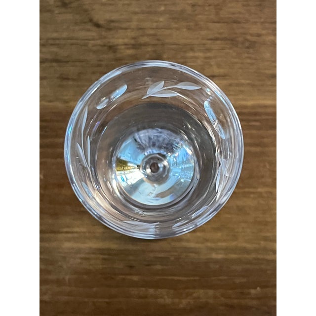 Mid 20th Century Vintage Etched Leaf Motif Cordial Glasses 3” Tall - Set of 6 For Sale - Image 5 of 11