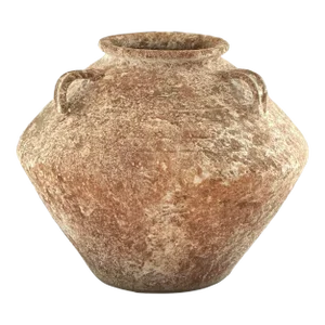 2000s Rustic Terracotta Pottery Vase With Handles