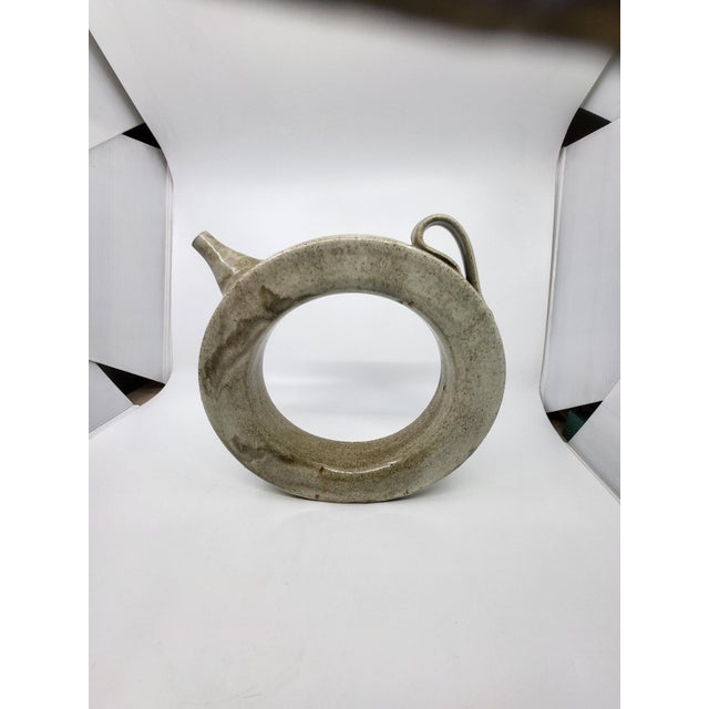 Sculptural Crown-Shaped Glazed Stoneware Pitcher, France, 1970s For Sale - Image 13 of 13