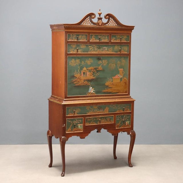 Antique Bar Cabinet Chinoiserie in Mahogany, United Kingdom, 1900 For Sale - Image 13 of 13