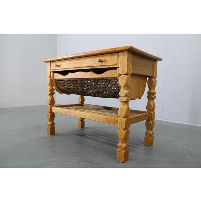 Mid-Century Modern Danish Oak Sewing Cabinet by Henning Kjaernulf, 1960s For Sale - Image 9 of 13