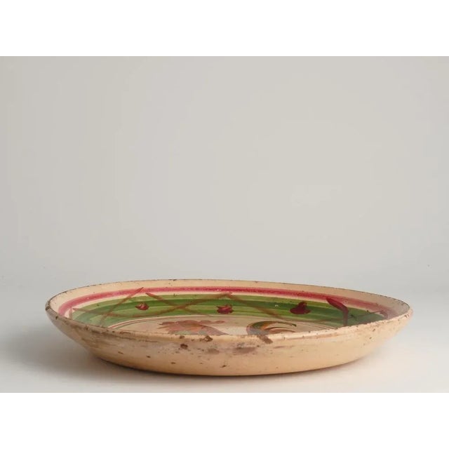 19th Century Swedish Folk Art Milk Bowl with Rooster Motif For Sale - Image 4 of 10