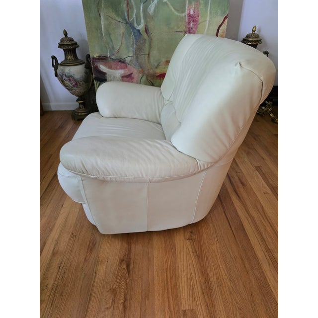 Animal Skin Vintage Mid Century Modern Style Italian Leather Club Chair For Sale - Image 7 of 8