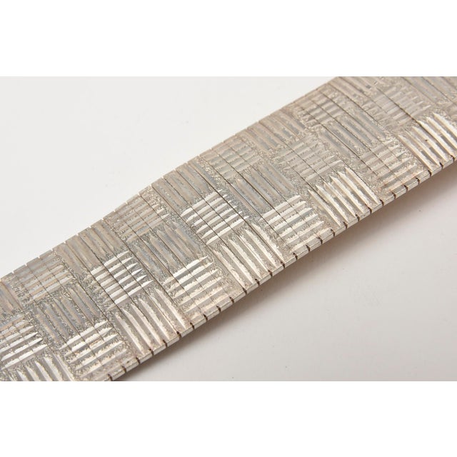 Modern Vintage Sterling Silver Cuff Bracelet, 1970's For Sale - Image 3 of 8
