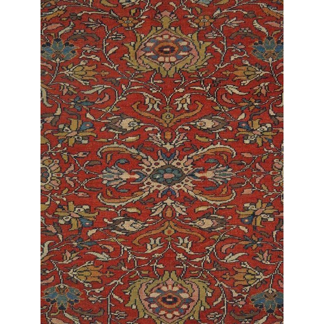 Antique Farahan Sarouk Carpet, Handmade Oriental Rug, Ivory, Red, Navy, Fine For Sale - Image 11 of 18