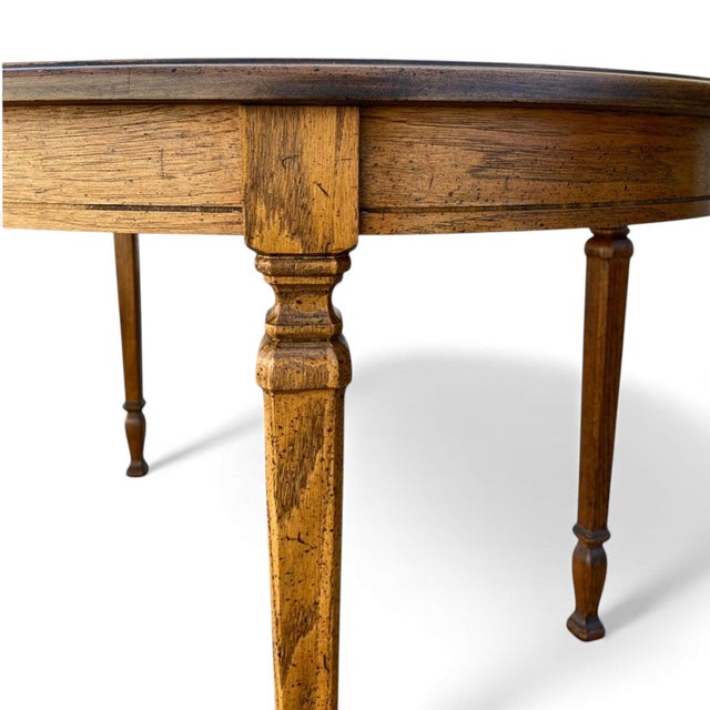 Vintage Bookmatched Veneer Oval Extension Dining Table For Sale - Image 14 of 18