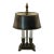Vintage French Bouillotte Style Two-Light Desk Lamp With Black Tole Shade For Sale