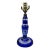 Vintage Bohemian-Style Cobalt Blue Cut-to-Clear Glass Table Lamp For Sale
