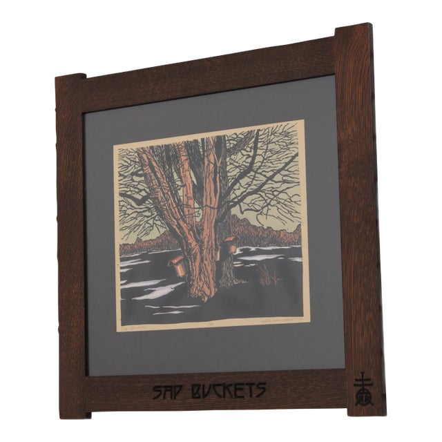 Kathleen West Sap Buckets Arts & Crafts Oak Framed Print For Sale