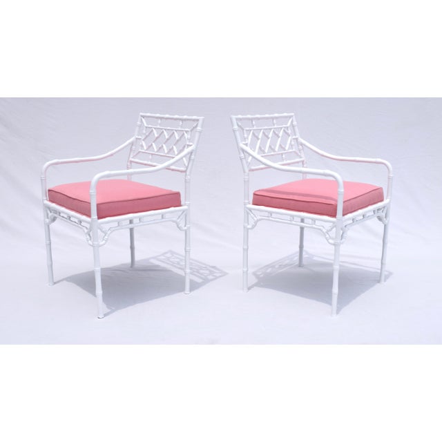 Metal 1960s Faux Bamboo Dining Table Set by Phyllis Morris, Restored For Sale - Image 7 of 13