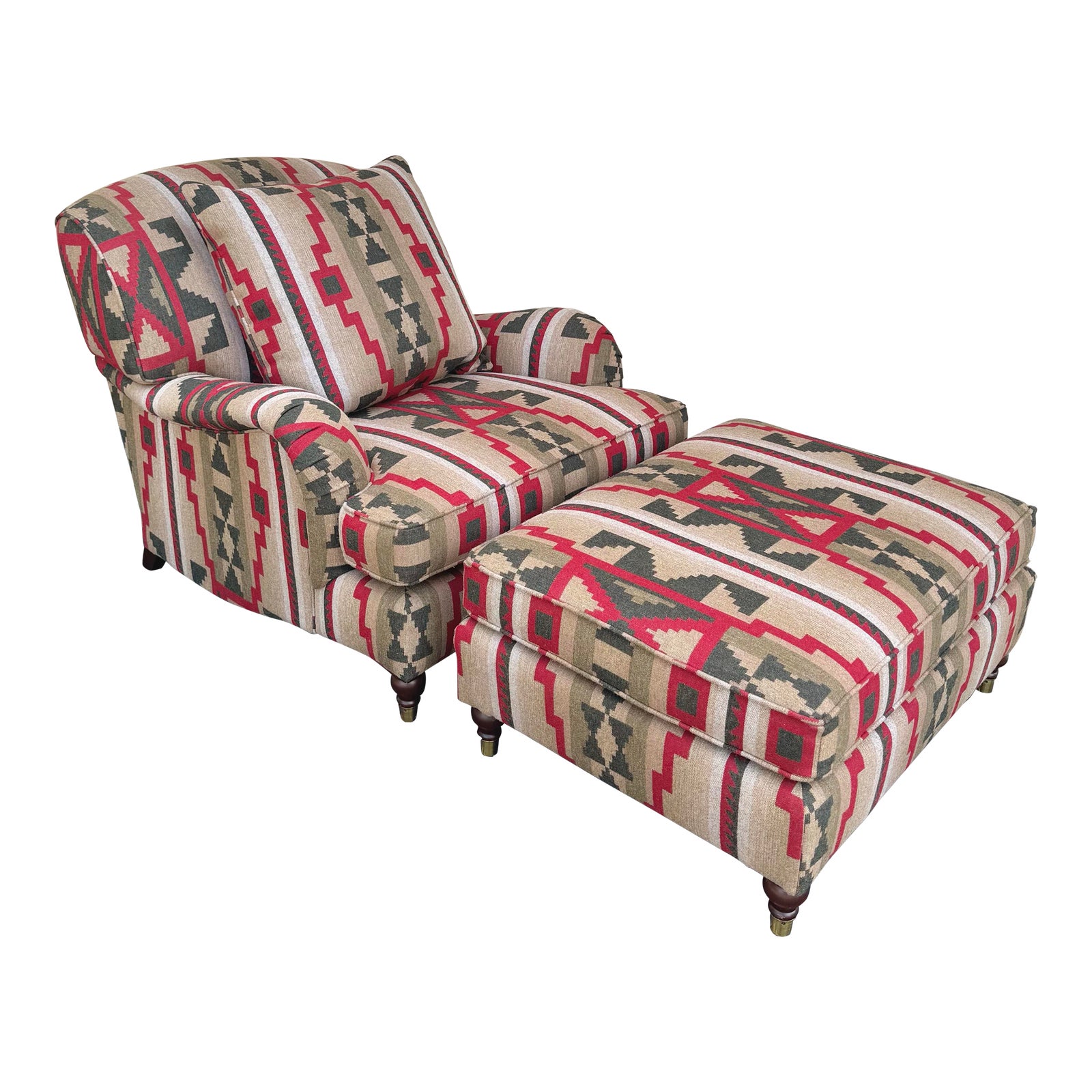 Ralph Lauren Wyland Chair and Ottoman | Chairish