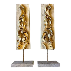 Pair of 18th Century Carved Fragment on Stands