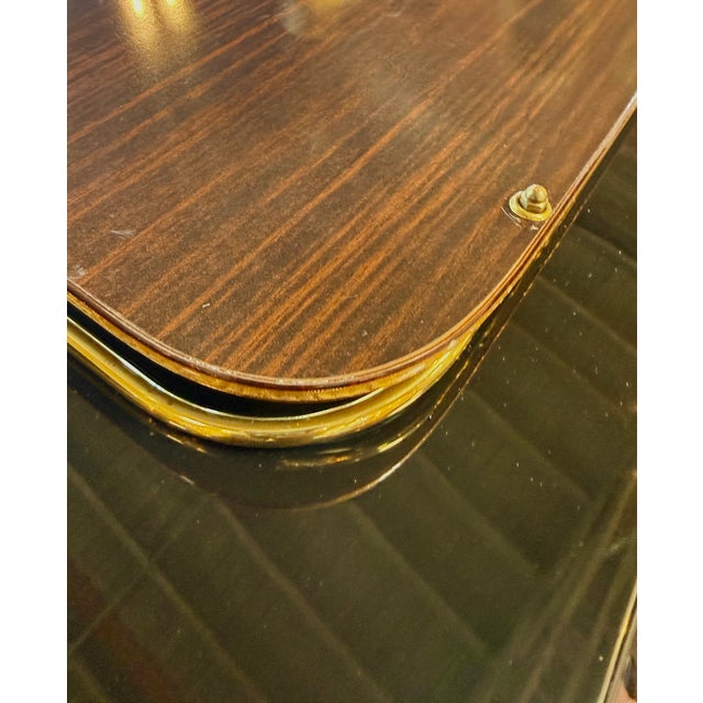 Vintage Italian Scenic Serving Tray With Brass Gallery Rail For Sale - Image 4 of 7