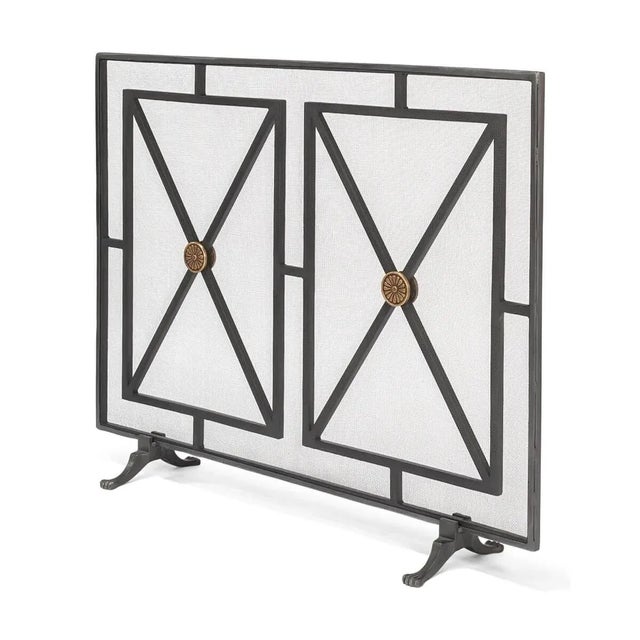 Metal French Style Fireplace Screen For Sale - Image 7 of 8