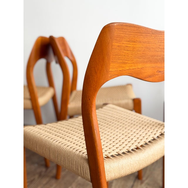 1960s Model 71 Dining Room Chairs by Niels O. Møller for J.L. Møllers, Set of 10 For Sale - Image 5 of 18