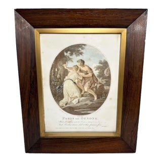 Antique Framed Stipple Engraving: Paris and Oenone, Angelica Kauffman For Sale