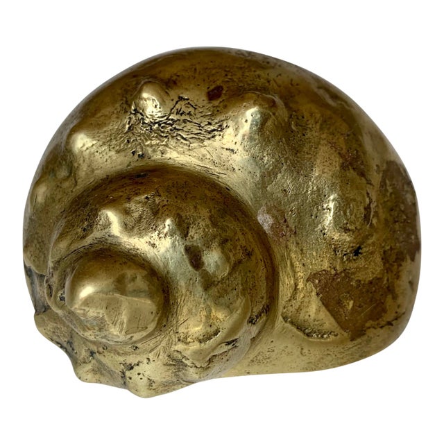 1950s Solid Sculptural Brass Shell, Italy For Sale