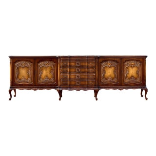 Monumental French Style Carved Extra Large Sideboard Credenza Made in Germany For Sale