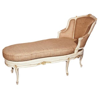French Louis XV-Style Painted Chaise For Sale