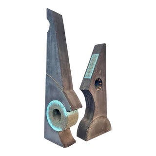 Oversized Ceramic Sculptures in the Brutalist Manner - Set of 2 For Sale