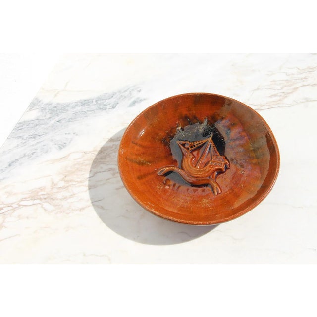 19th Century Rare Portuguese Palissy Ware Wall Plate Depicting a Caravel For Sale - Image 10 of 13