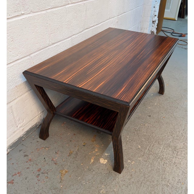 Vintage Modern Macassar Ebony Coffee Table With Sculptural Base For Sale - Image 9 of 13