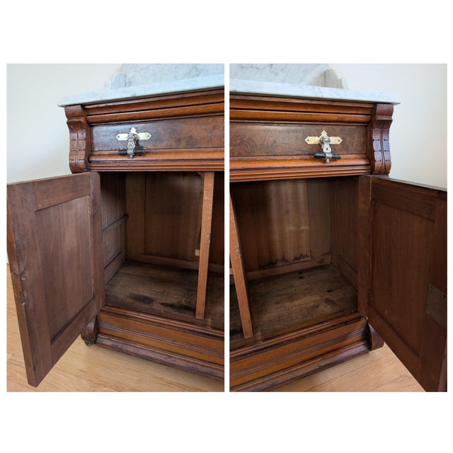 Late 1800's Victorian Marbletop Eastlake Washstand For Sale - Image 12 of 18