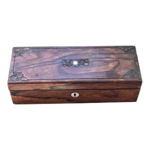1920s Hand-Carved Rosewood Pen & Pencil Box