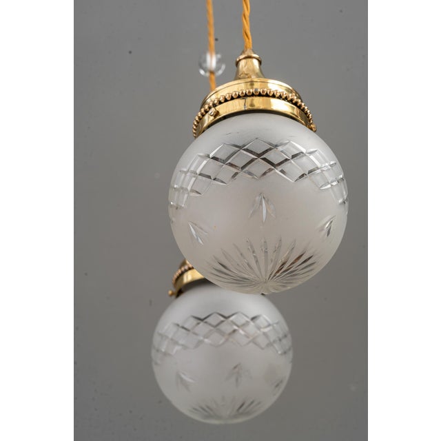 Art Deco Chandelier with Cut Glass Shades, Vienna, 1920s For Sale - Image 16 of 18