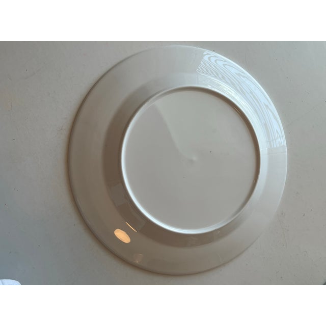 1990s Set of 6 Large White Porcelain Dinner or Service Plates For Sale - Image 4 of 8