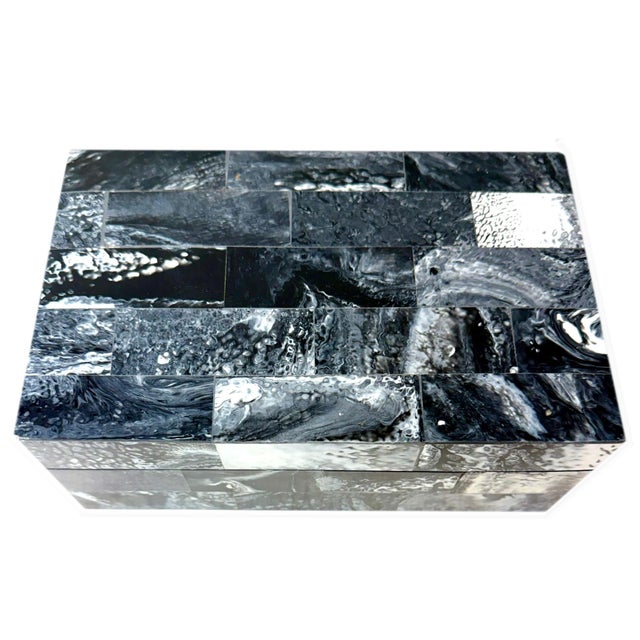 Maitland - Smith Vintage Maitland Smith Style Black and White Box For Sale - Image 4 of 7