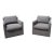 Restoration Hardware Oliver Track Arm Swivel Chairs in Graphite Luxe Depth – Set of 2 For Sale