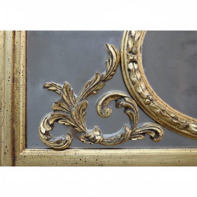 Vintage Italian Louis XV Gold Gilt Wood & Ebonized Pier Mirror C1940 For Sale - Image 4 of 11