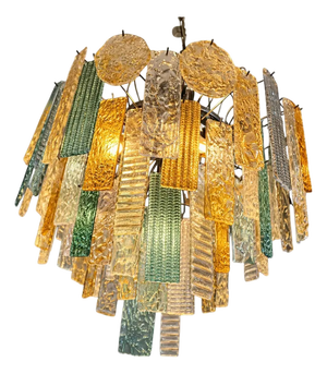Artistic Multicolor Strip Listelli Murano Glass Chandelier by Simoeng for Simoeng