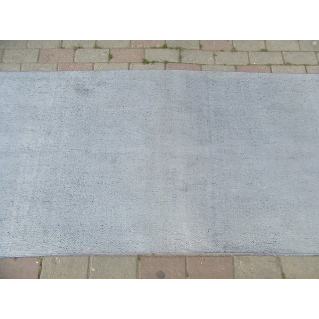 Vintage Stone Blue Kilim Rug - 3`1" X 10`2" For Sale - Image 10 of 10